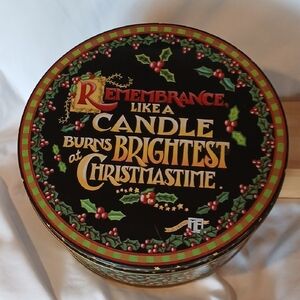 Mary Engelbreit Candle Burns Brightest at Christmastime Biscuit Tin *Read